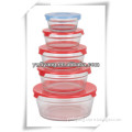 5 Pcs Best Quality Durable Transparent Glass Storage Bowl Set With PP Lid